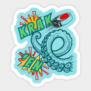 Krak 'En! Tentacle and Biscuit Hockey Style Sticker